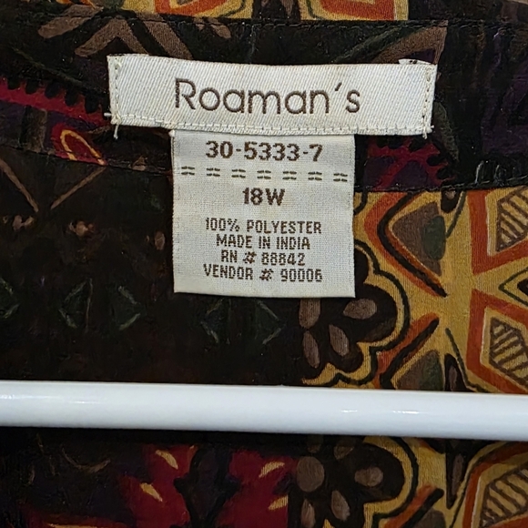 Vintage 80s Semi Sheer Exotic Blouse By Romans Size 18w - Picture 2 of 3